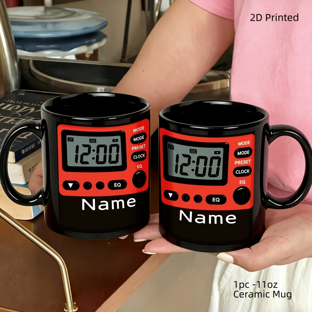 Personalized Ceramic Coffee Mug Custom Name or Text 11oz Customizable Cup for Hot Cold Drinks Birthday Gift for Mom Dad Teacher Coffee Bar Cute Drinkware
