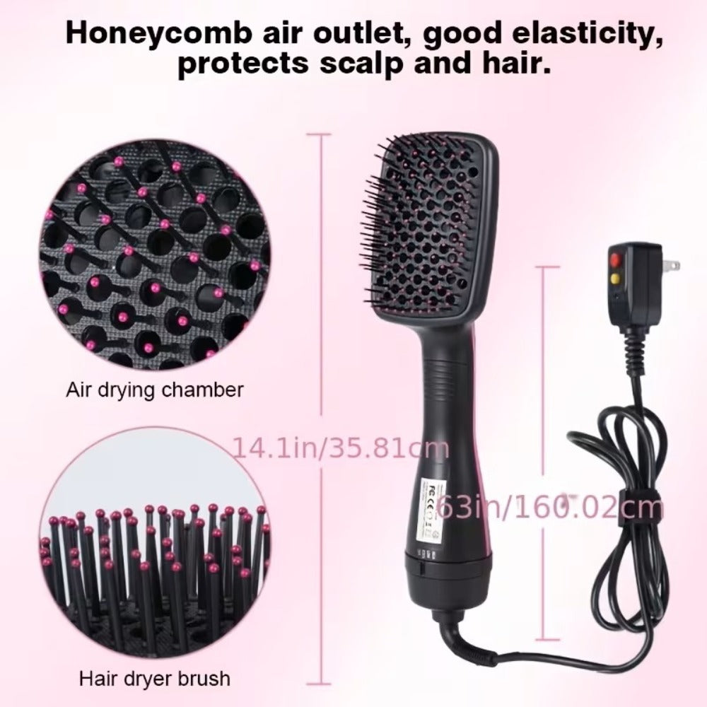 3-in-1 Hot Air Brush Hair Dryer Straightener Comb | Ionic Blow Dryer Brush with Negative Ion Frizz Control, Anti-Scald, Wet & Dry Use ¨C Salon Styler for All Hair Types, 110V