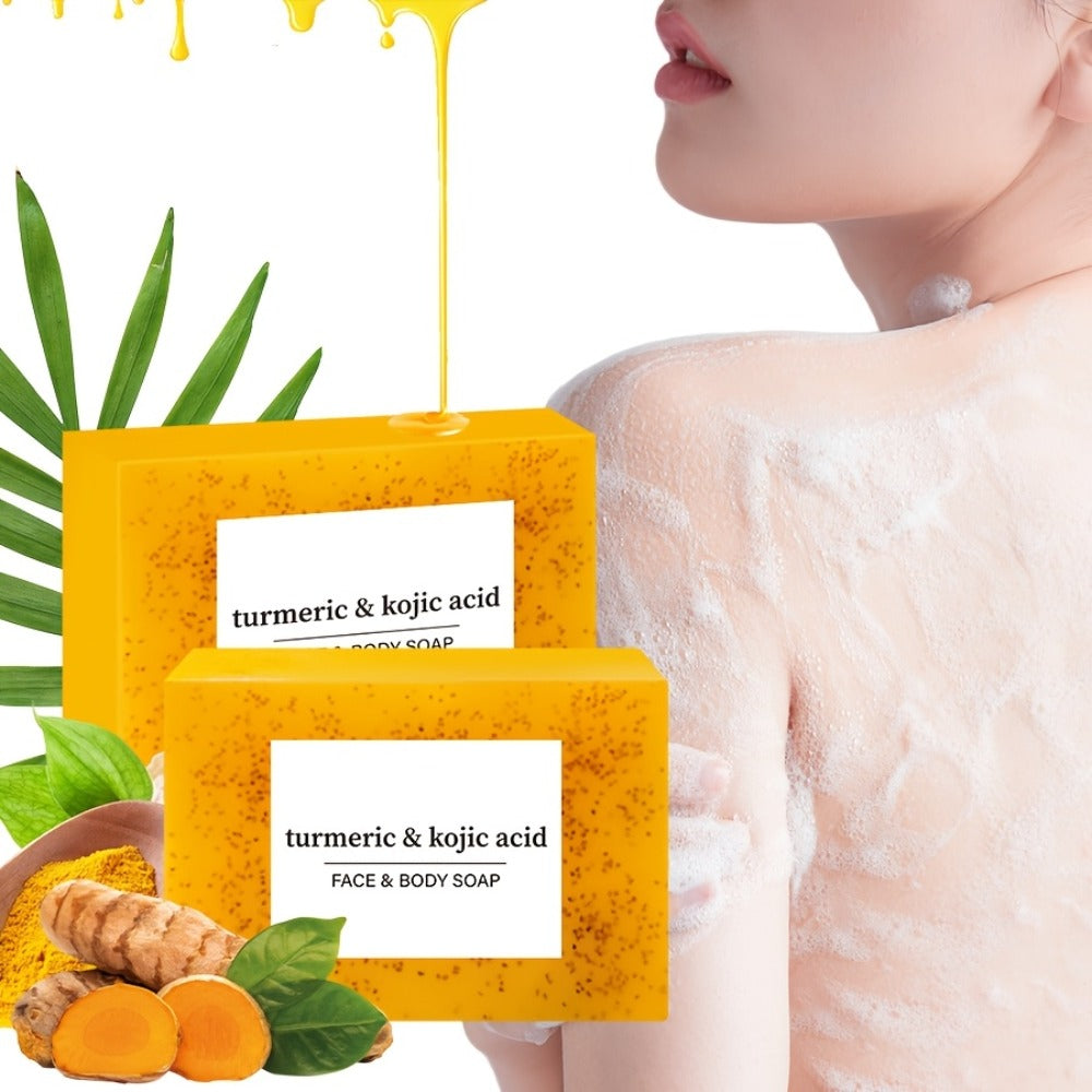 Turmeric Soap Handmade Bar ¨C Lemon, Quercetin & Vitamin E Natural Soap with Olive Oil, Deep Cleansing & Moisturizing, Brightening Body & Face Wash Soap, Turmeric Shampoo Bar for All Skin Types