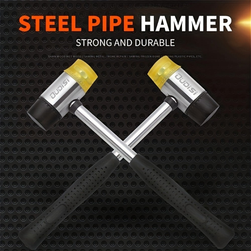 Double-Head Rubber Mallet ¨C Plastic Installation Hammer with Rubber Handle, Rebound-Proof Soft Mallet for Floor Installation, Tile, Jewelry, Leather Crafts & Woodworking (25/30/35/40mm)