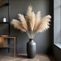 Pampas Grass Decor 10 Stalks 45 Inch Tall Natural Dried Fluffy Plumes for Floor Vase, Living Room, Boho Wall Decor & High-End Home Decoration