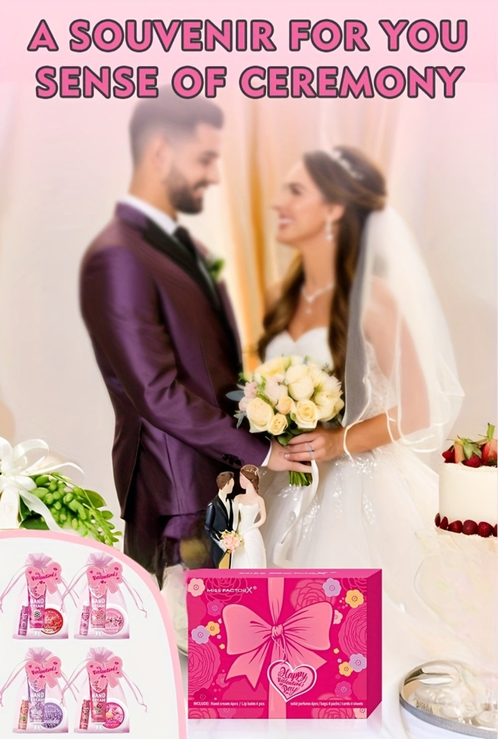 20pcs Beauty Gift Set Lip Balm Hand Cream Solid Perfume Pink Gift Bag Glossy Finish All Skin Types Holiday Party Mother's Day Wedding Bridesmaid Favors