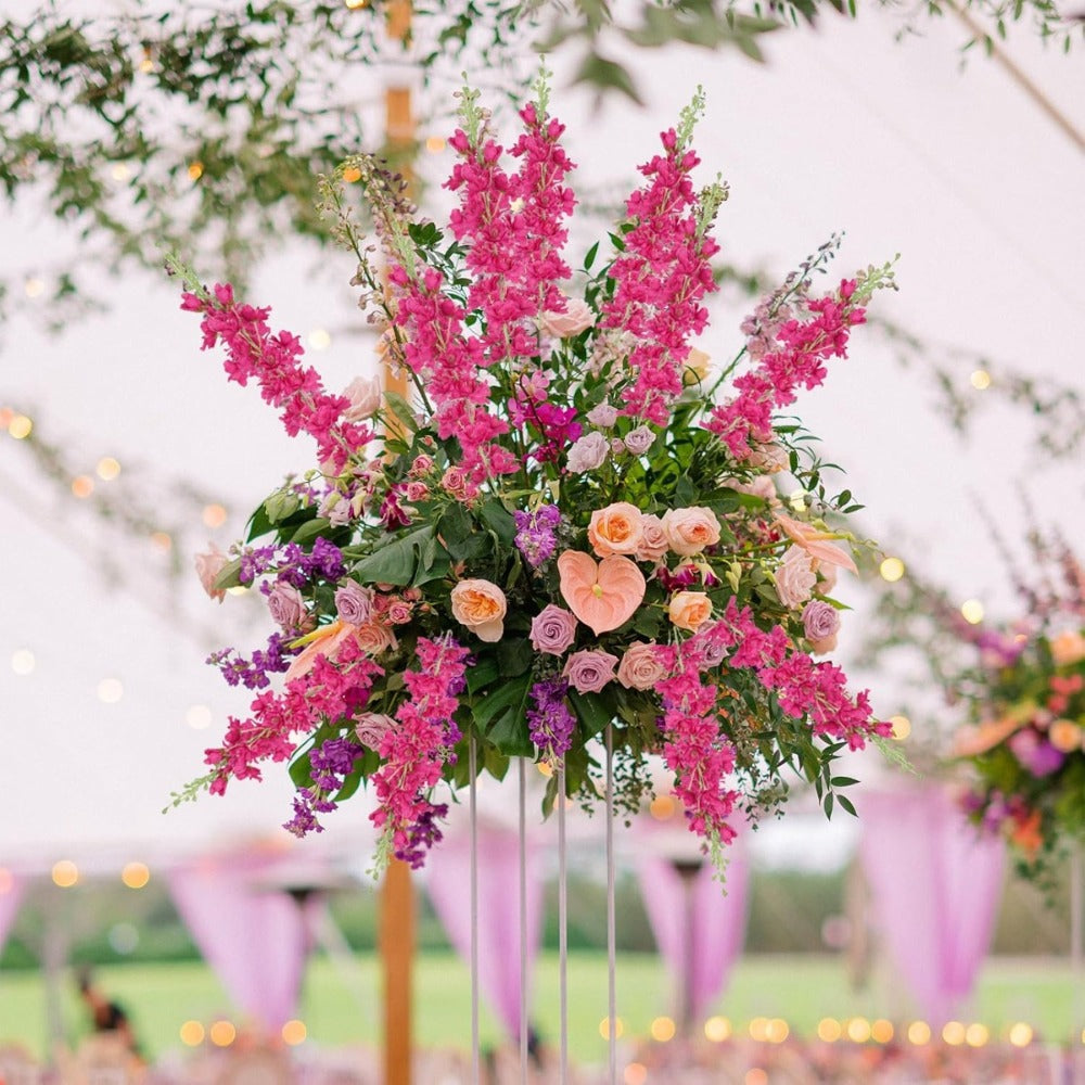Artificial Delphinium Flowers 8pcs 33.5 Inch Faux Larkspur Stems for Wedding Centerpieces, Tall Silk Flower Bouquet for Home Vase Table Garden Decor