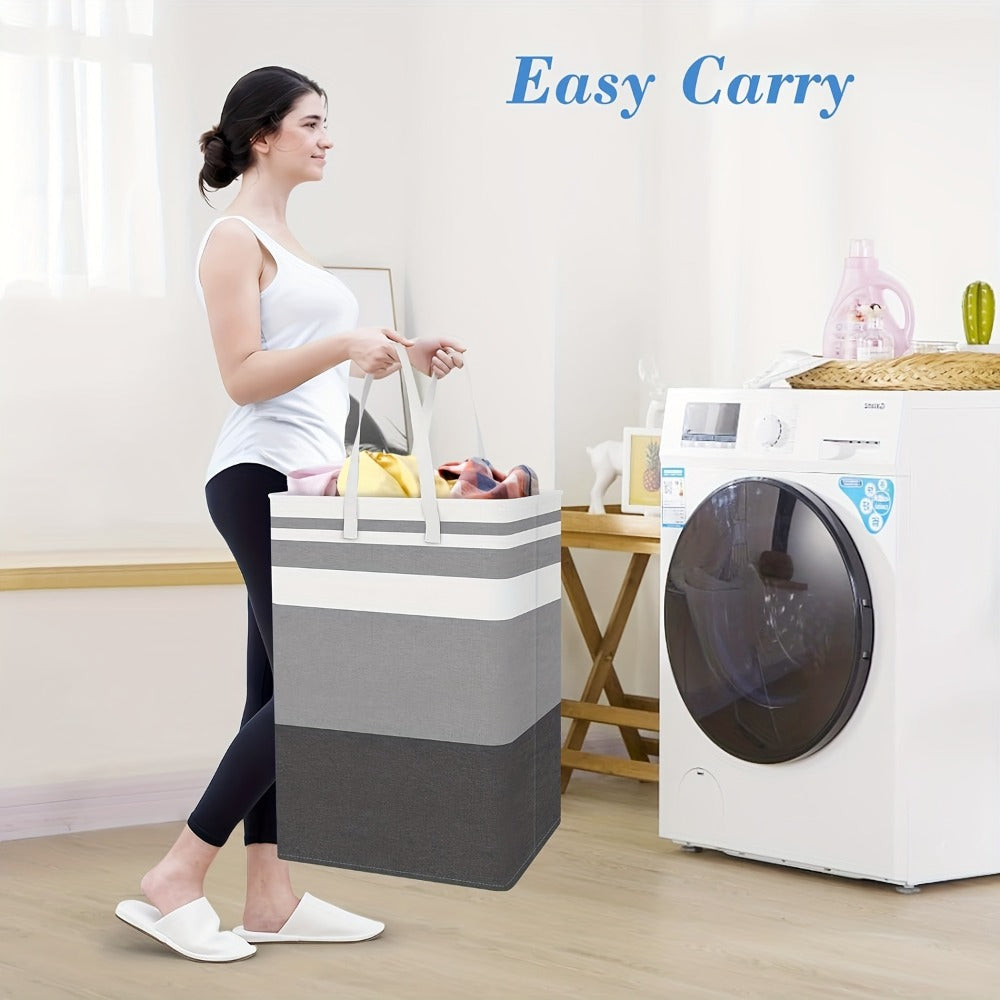 Collapsible Laundry Basket 3 Pack 75L ¨C Freestanding Tall Clothes Hamper with Easy-Carry Handles for Bedroom, Bathroom, Family & Dorm ¨C Large Capacity Folding Laundry Bin Set