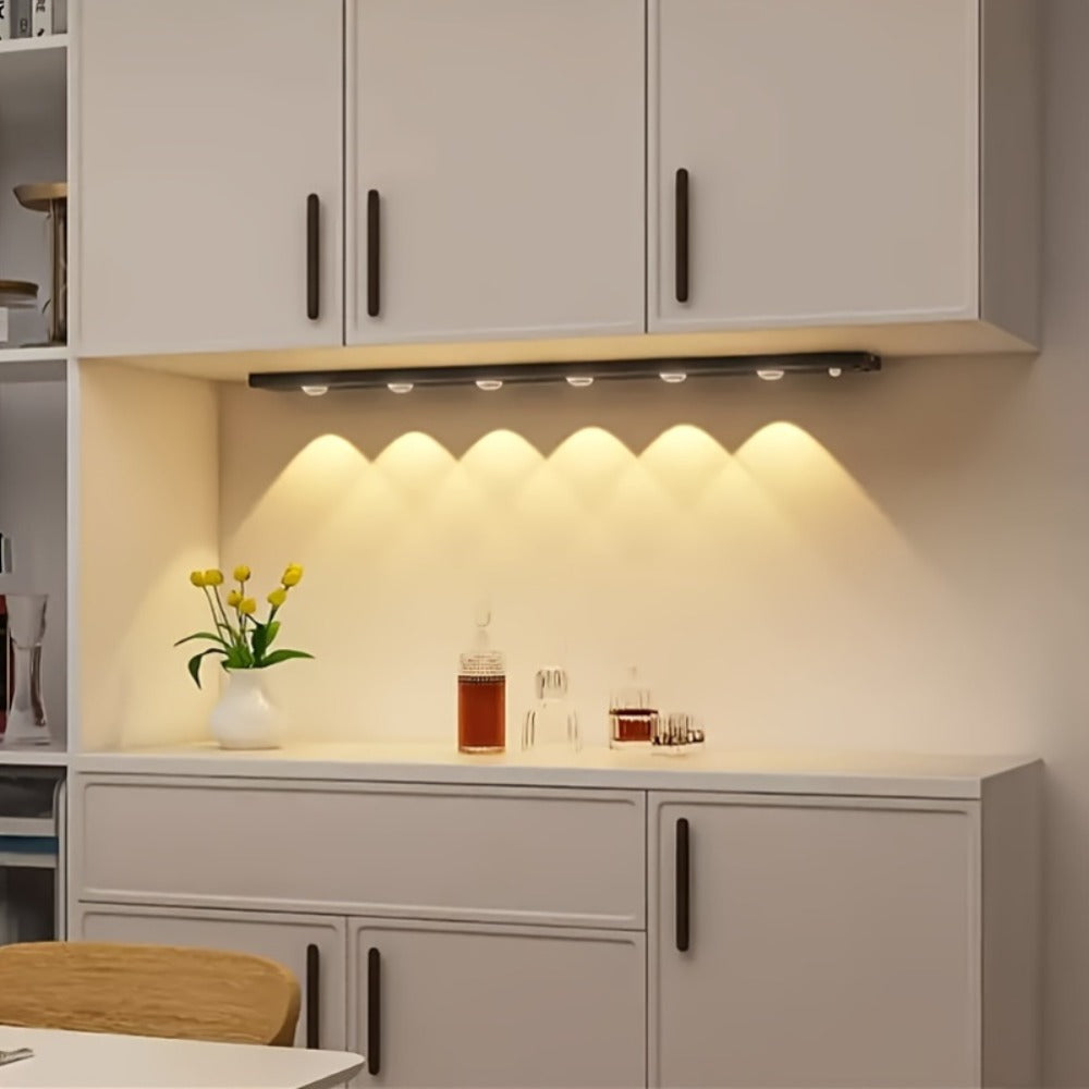LED Sensor Strip Light USB Rechargeable ¨C 3-Color Dimmable Motion Sensing Wireless Night Light for Kitchen, Wardrobe, Cabinet, Shoe Cabinet & Bedroom (20cm / 30cm / 40cm / 50cm)
