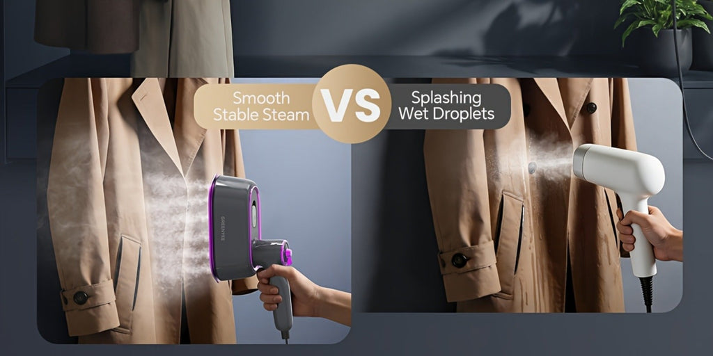 Mini Travel Steamer 2-in-1 Dry Steam Iron Foldable 180 Degree Handle 15-Second Heat 85ml Leak-Proof Tank ETL Certified for All Fabrics Home Travel Purple Black