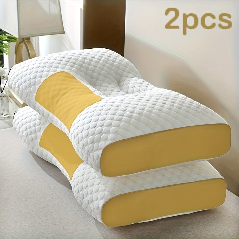 Ergonomic Neck Pillow 2-Pack Orthopedic Contour Support, Removable Zippered Cover, Breathable Fabric, All-Season Cervical Spine Relief, Neck & Shoulder Massager Pillow