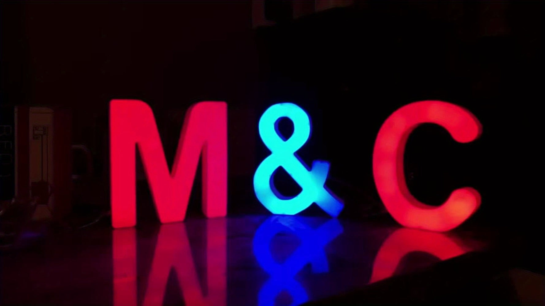 LED Letter Lights Music Sync - Colorful Flashing Marquee Alphabet Lights for Room Decor, Party, Bedroom, Festival & Camping, Numbers 0-9 & A-Z & Symbols Available, Night Light Wall Decoration