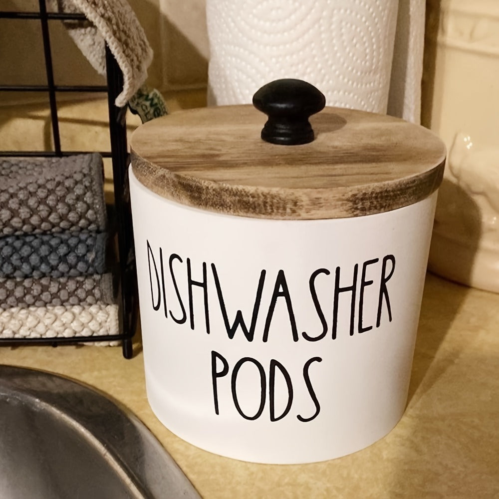 Laundry Ball Holder Round Storage Container | Bohemian Wooden Organizer for Laundry Pods Detergent Dryer Balls ¨C Space-Saving Kitchen Bathroom Farmhouse Decor Countertop Basket