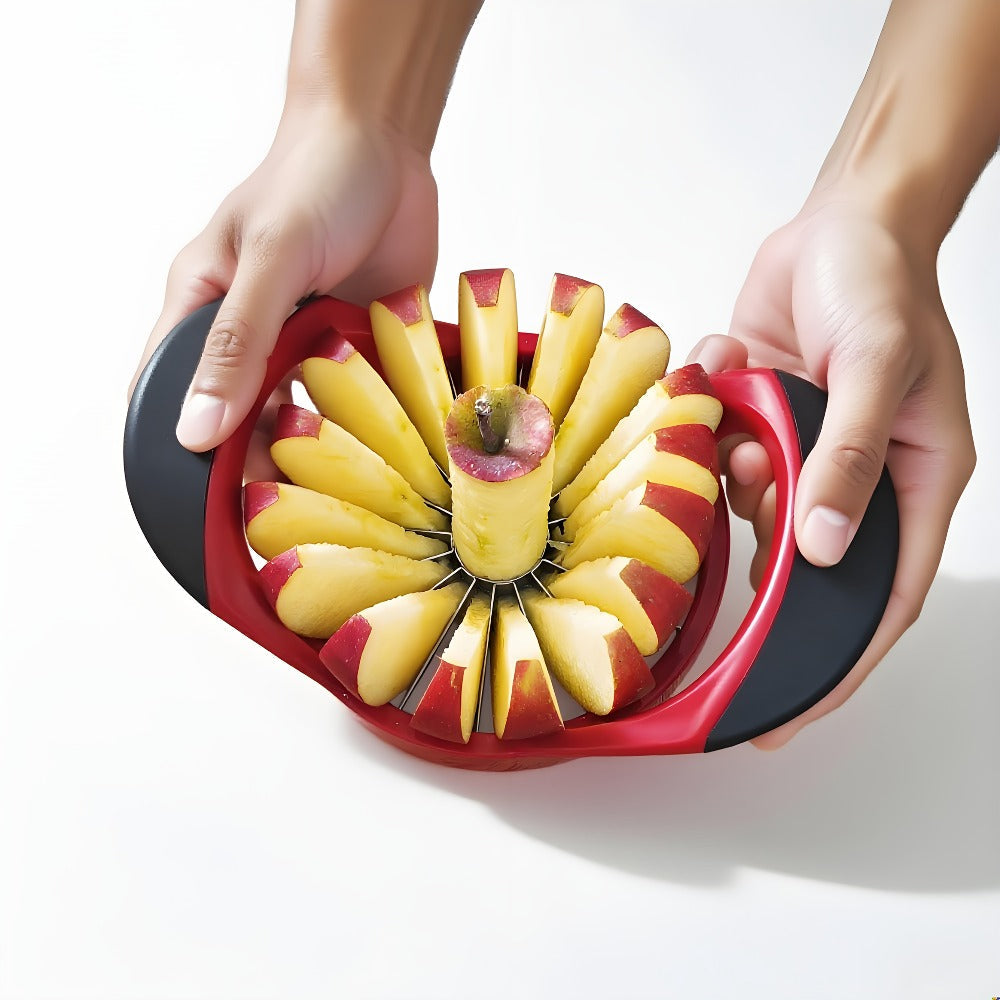 Apple Cutter Slicer 12-Blade Large Ultra-Sharp Stainless Steel, One-Press Core Remover Divides into 12 Pieces, Rust-Resistant Fruit Cutter for Apples Pears, Kitchen Gadget for Family & Meal Prep