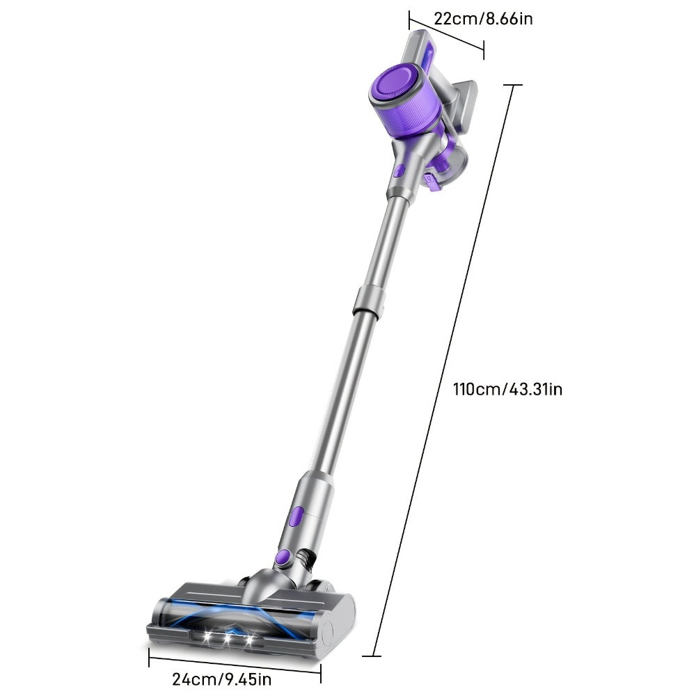 Cordless Stick Vacuum Cleaner 70KPa Brushless Motor 45-Min Runtime Lightweight for Pet Hair Carpet Hard Floor Dust with Cord & Cordless Modes