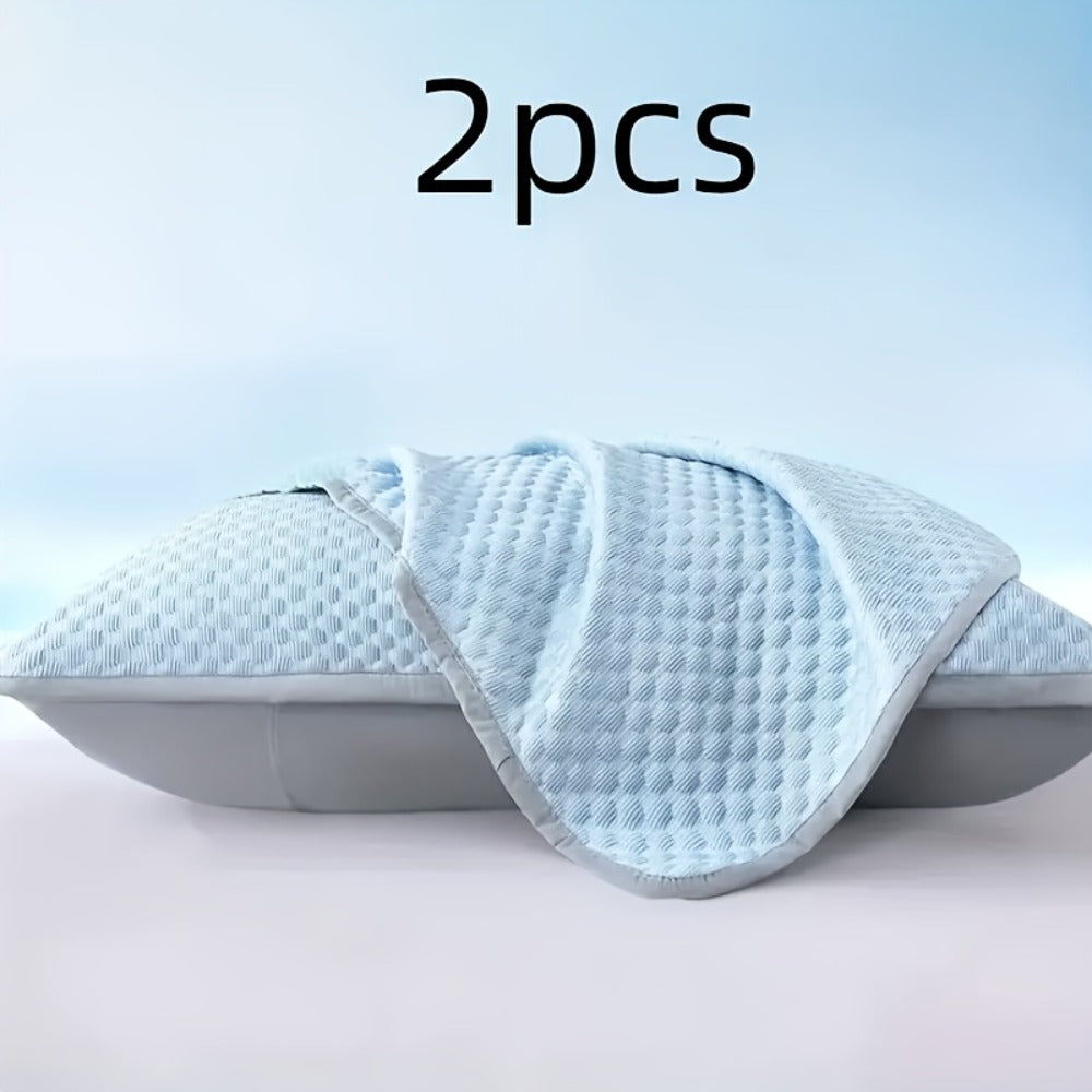 Cooling Pillow Cases 2-Pack 3D Ice Bean Texture ¨C Soft Polyester Pillowcases for Summer | Machine Washable | Cool Sleep Bedroom Pillow Covers | 18.9¡± x 29.13¡± | No Insert