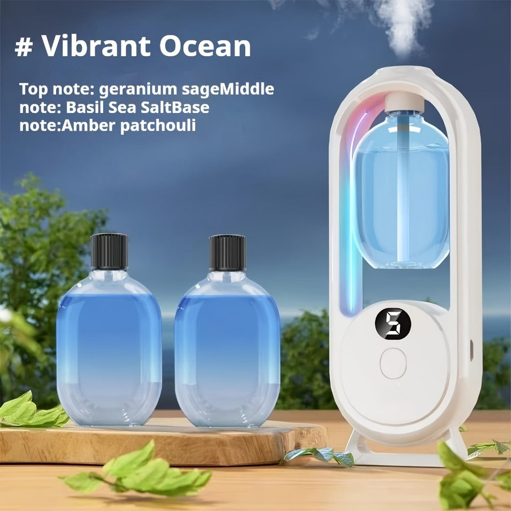 Aromatherapy Diffuser with Essential Oils 2-in-1 Humidifier - Hotel Scent Home Fragrance Machine with Natural French Essential Oils, Ultrasonic Spray, LED Ambient Light, Whole House Air Freshener for Bedroom, Living Room, Office