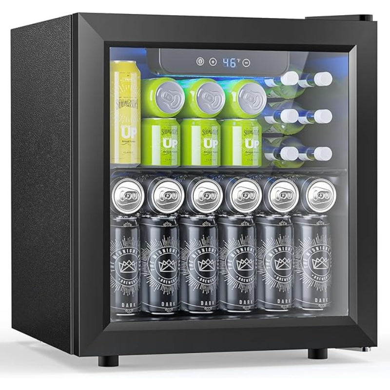 Beverage Wine Cabinet 9.51 Gal - Small Wine Cooler with Electronic Touch Control & LED Light, Compact Drink Refrigerator for Kitchen, Bedroom, Office, Bar & Living Room, Perfect Holiday Gift