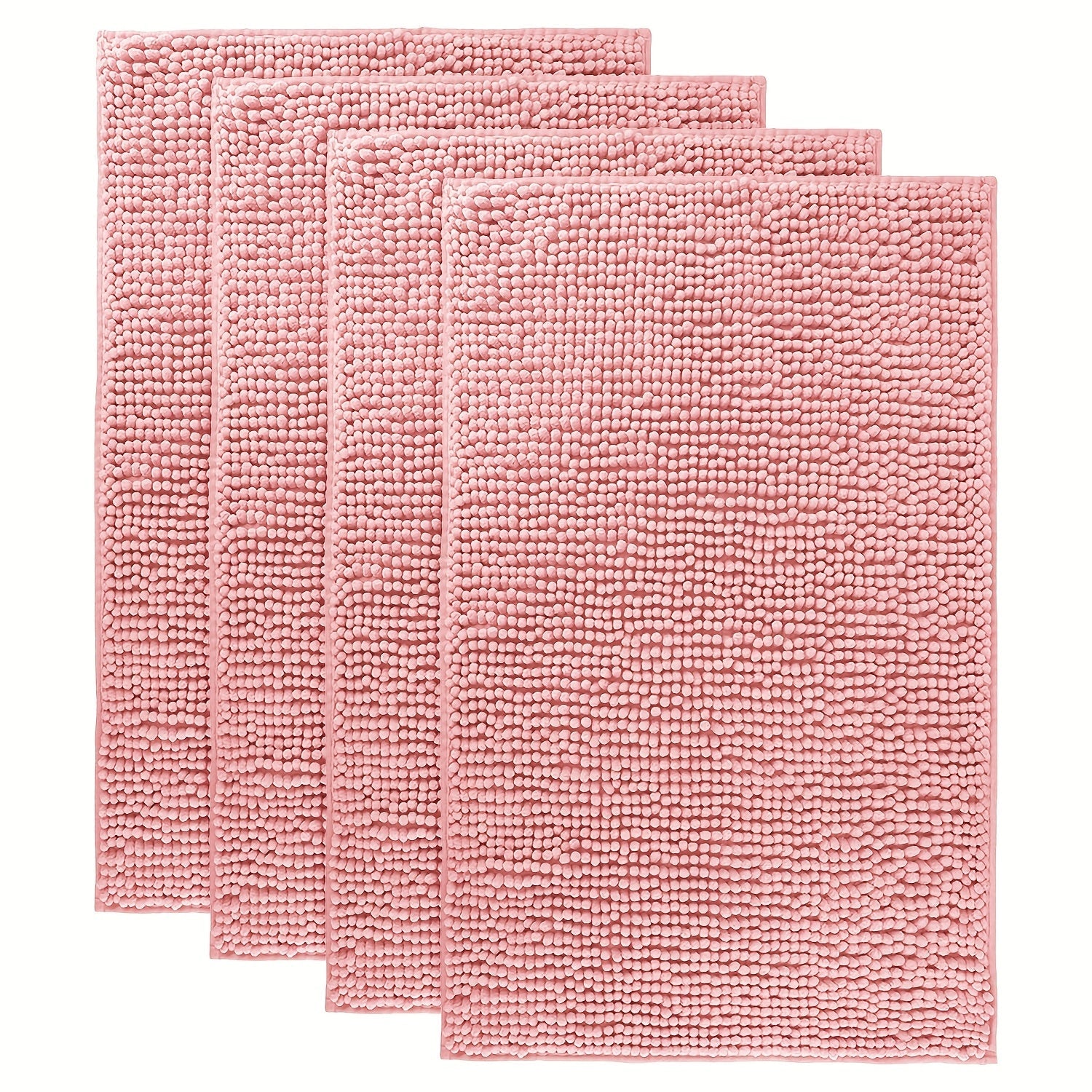 Chenille Bath Rug Extra Thick Soft Absorbent Non-Slip Bathroom Mat Machine Washable, Multiple Sizes & Colors