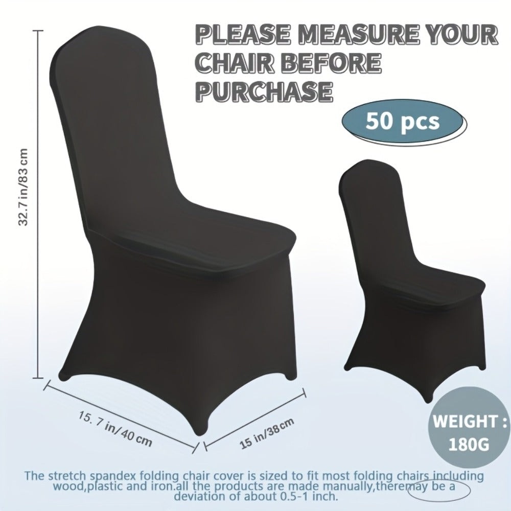 Spandex Chair Covers Bulk, Elastic Stretch Universal Fit Banquet Chair Protectors ¡ª Machine Washable Wedding Chair Covers for Weddings, Parties, Banquets & Events | Black & White | 30-150 Pack