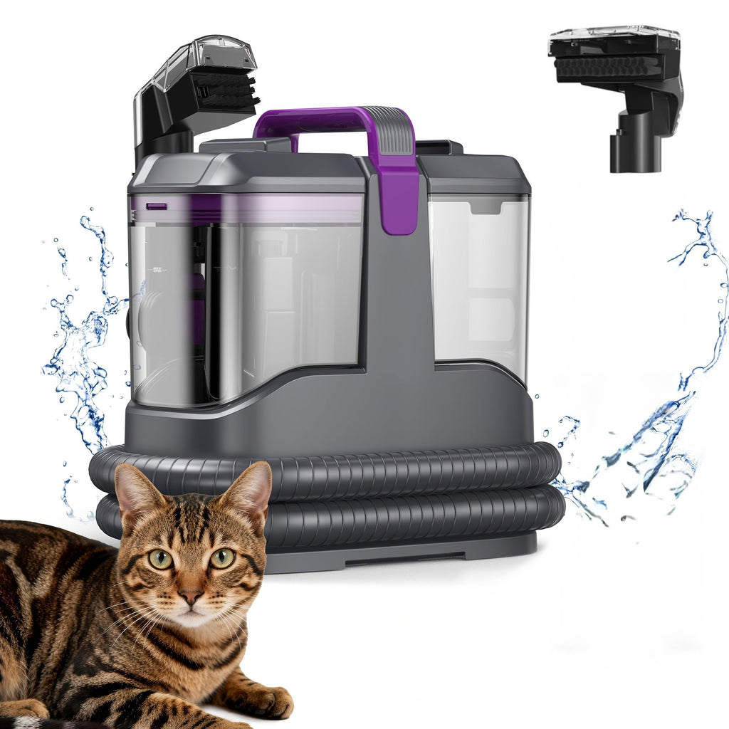 Portable Spot Cleaner for Carpet & Upholstery | Dual Brush Power Suction Stain Remover with Multifunctional Tools ¨C Deep Cleans Sofa, Car Seats, Stairs & Pet Stains
