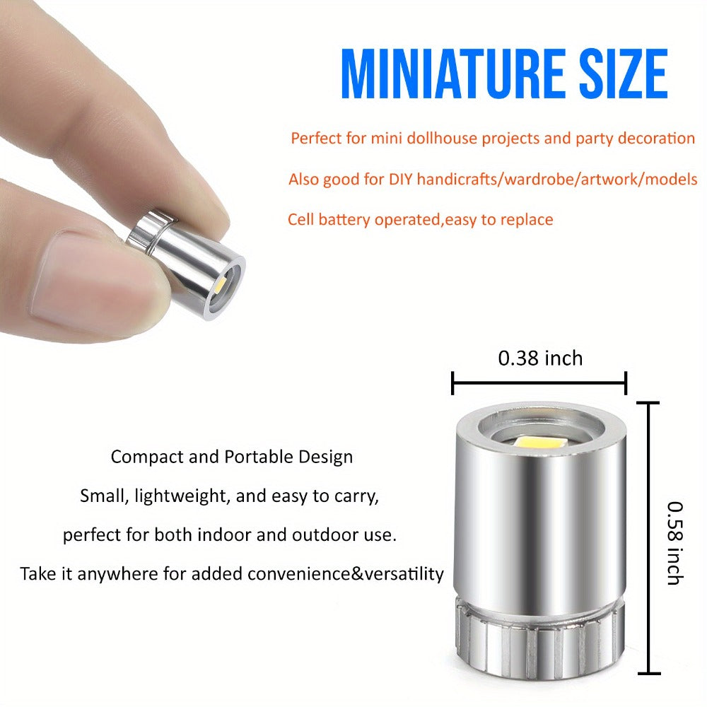 Mini Spotlight Battery Operated LED 20 Pack - Cordless Miniature Spot Lights for Artwork, Paintings, Jewelry, Display Cases, Handicrafts, Models & Puzzles (Green / Red / RGB / Blue)