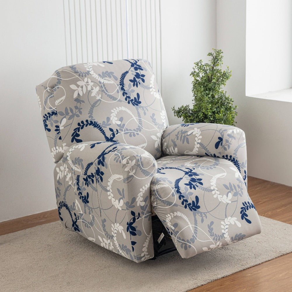 Tie Dye Lounge Chair Cover Set of 4 High Elasticity with Side Pockets Printed Stretch Chair Slipcover Pet Friendly for Bedroom Office Living Room Holiday Decor