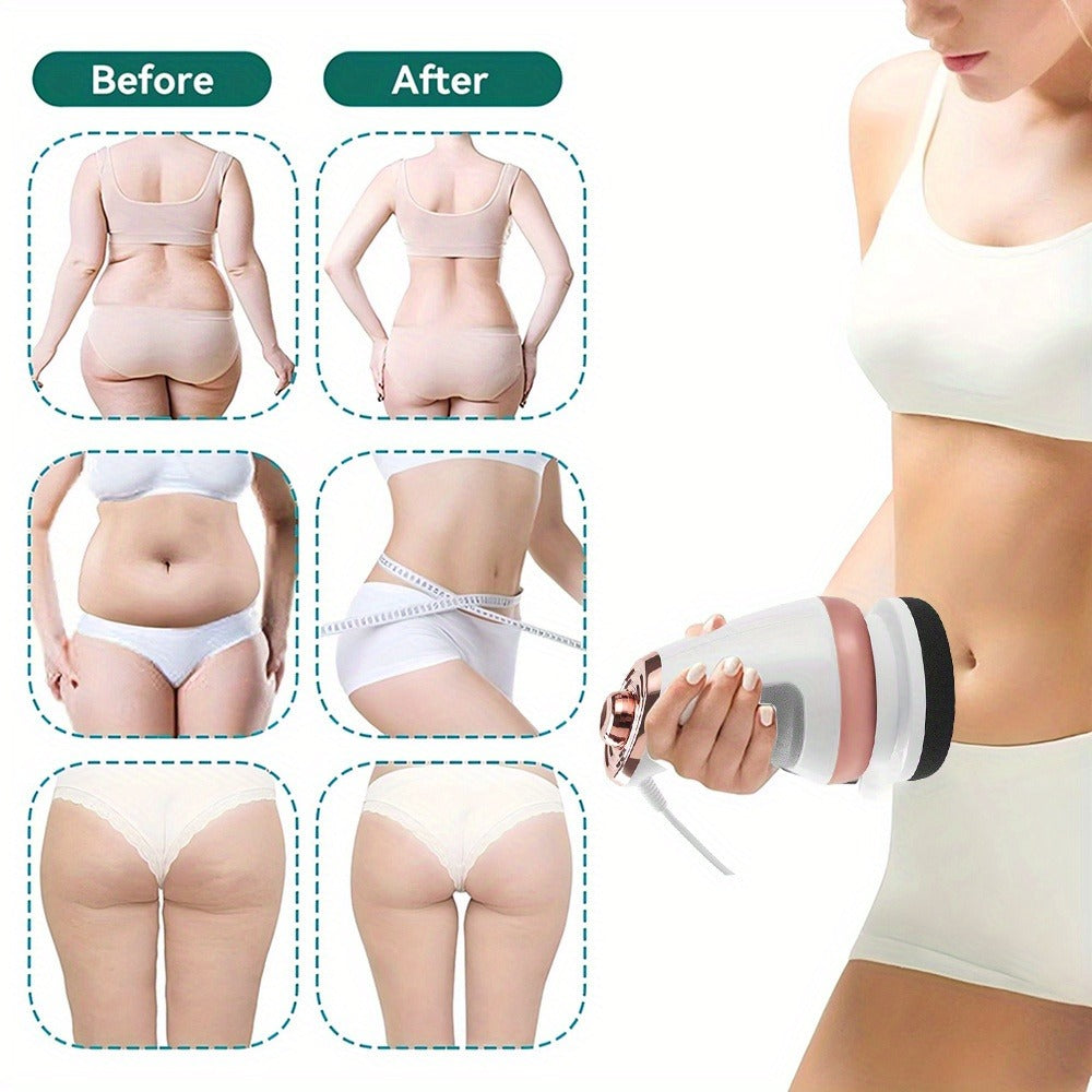 Handheld Body Massager with 5 Interchangeable Heads & 3 Washable Pads ¨C Adjustable Vibration Intensity, Full Body Muscle Relief for Abdomen, Waist, Arms, Buttocks & Legs, Portable Electric Massage Machine