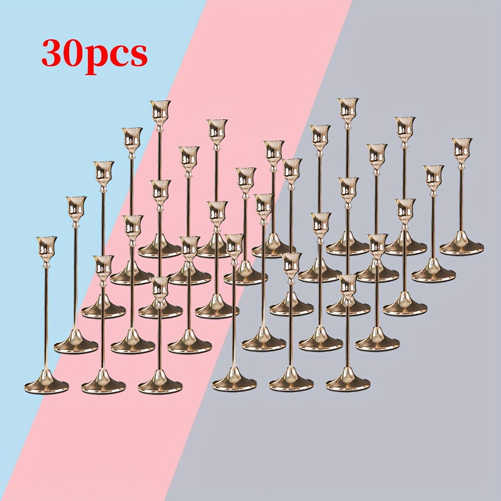 Copper Plated Candlestick Holders Bulk Set ¨C Retro Minimalist Taper Candle Holders for Wedding Birthday Christmas Dining Table Fireplace Decor