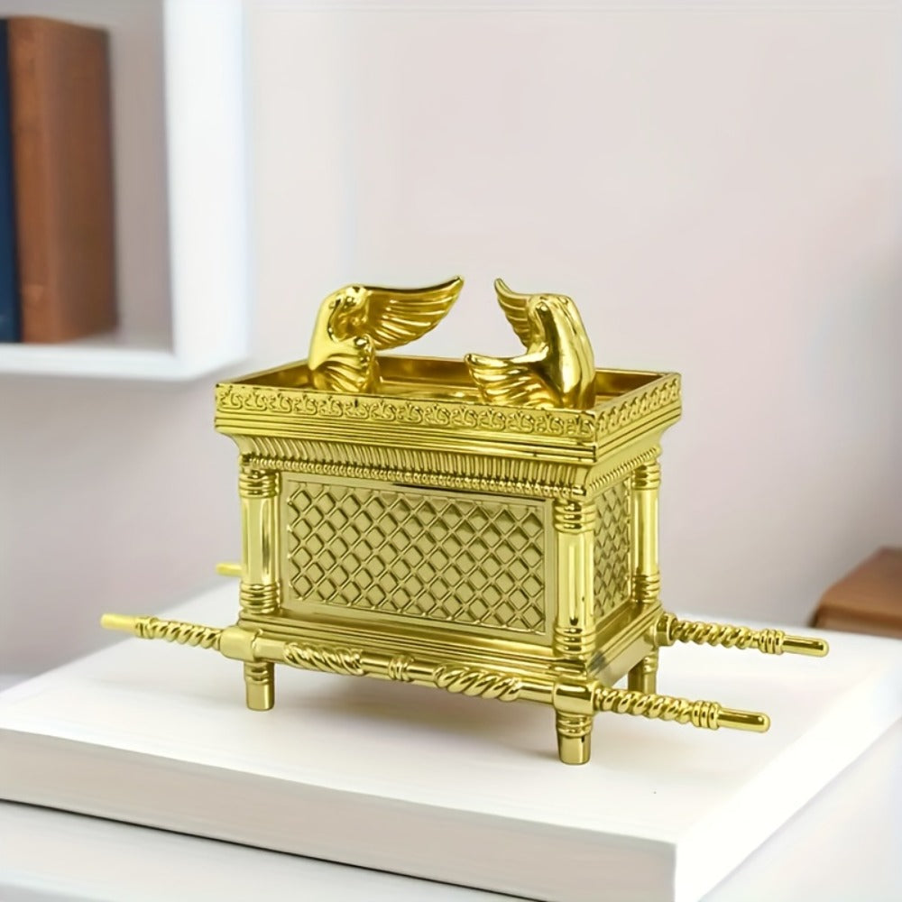 Ark of the Covenant Figurine ¨C Golden Artisan Tabletop Statue, Spiritual Religious Decor for Home & Office, Hanukkah, Easter & Ramadan Gift Ornament, Indoor Outdoor Display, Medium & Large