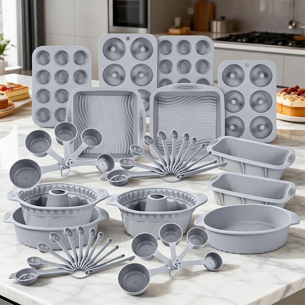 Baking Pan Set Nonstick Carbon Steel Cookie Sheets Roasting Pans Round Cake Muffin Pizza Bread Pans Kitchen Bakeware Set 4 11 23 46 Piece