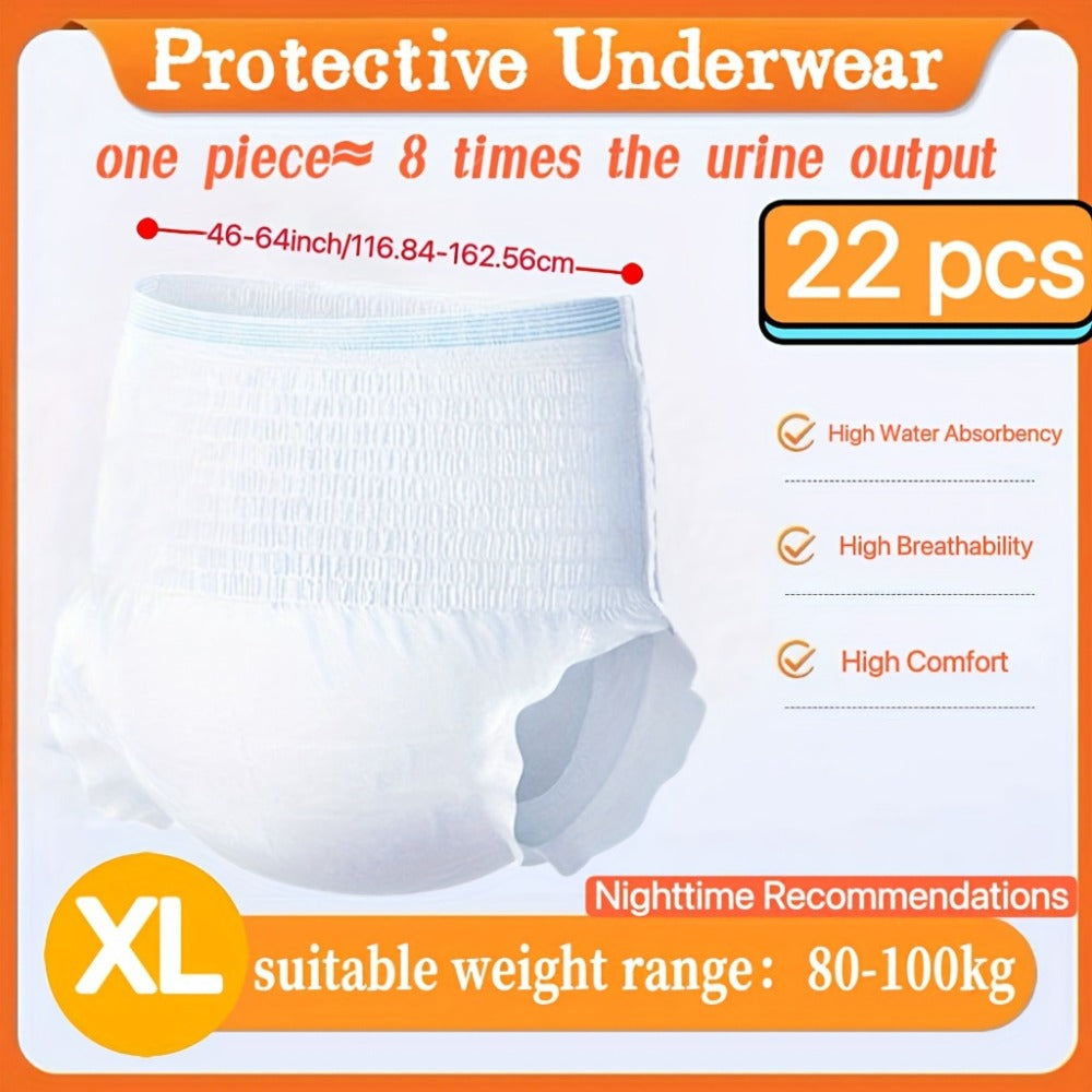 Disposable Incontinence Underwear for Seniors ¨C High Absorbency Leak-Proof Pull-On Briefs, Ultra-Thin Breathable Soft Cotton for Men & Women, Home Care & Overnight Use