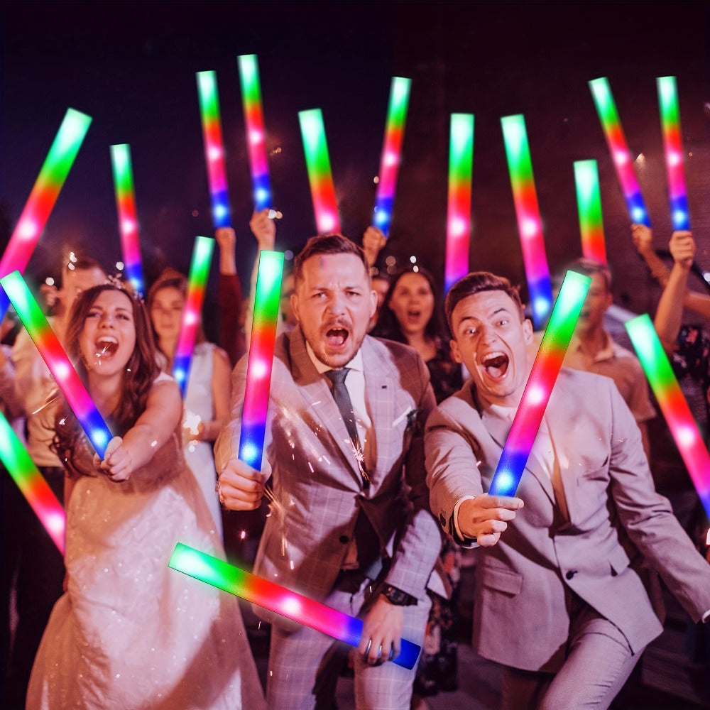LED Glow Sticks Party Set ¨C Foam Glow Sticks with 3 Light Modes, Glow Glasses, Headbands & Finger Lights for Rave, Wedding, Birthday, Concert, Halloween, Christmas & New Year Party Supplies, 11/36/52pcs