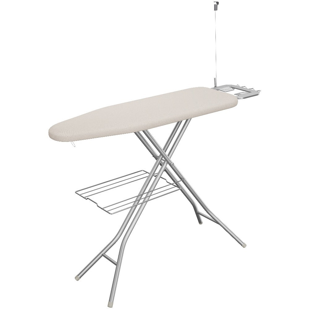 Ironing Board Full Size Foldable Height Adjustable with Clothes Rack Cord Holder 4-Layer Pad Heavy Duty Steel Legs for Laundry Room Living Room Dorm