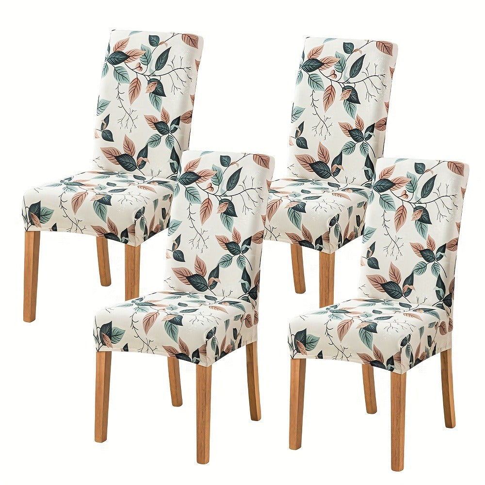 Dining Chair Covers Slipcovers Set of 4 or 6 - Spandex Stretch Milk Velvet Removable Washable Parsons Chair Protector | Anti-Slip Elastic Band | Multiple Prints | Kitchen Dining Room Hotel Ceremony