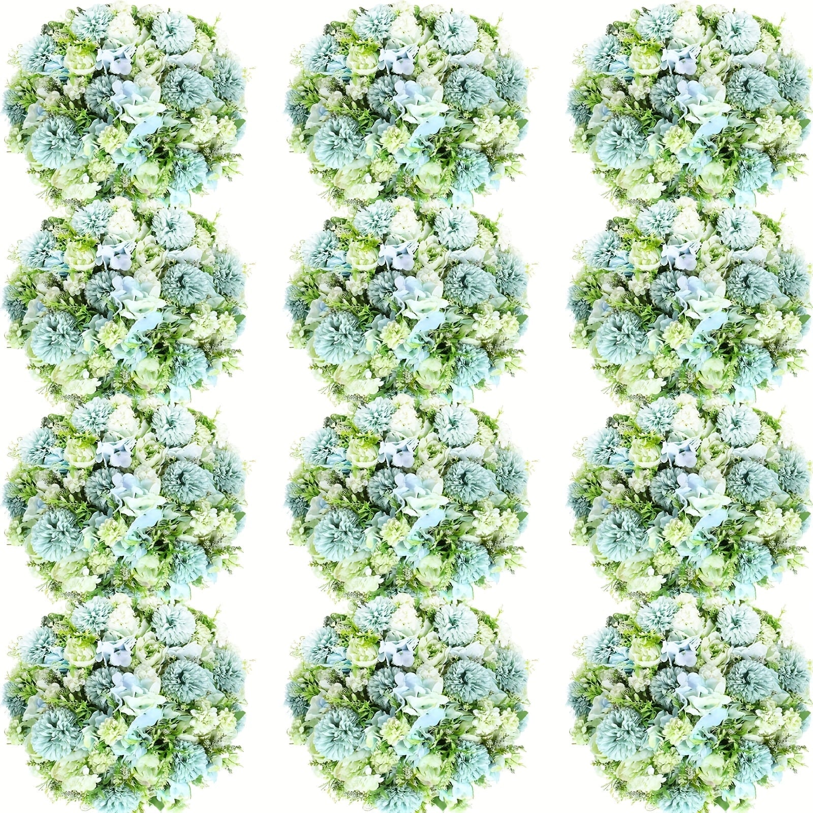 Artificial Peony Flowers 12 Bundles - Faux Peony & Hydrangea Bouquet for Wedding Centerpiece, Table Floral Arrangement, Vase Decor, Home & Holiday Decoration (Blue White, Pink, Purple, White, Green)