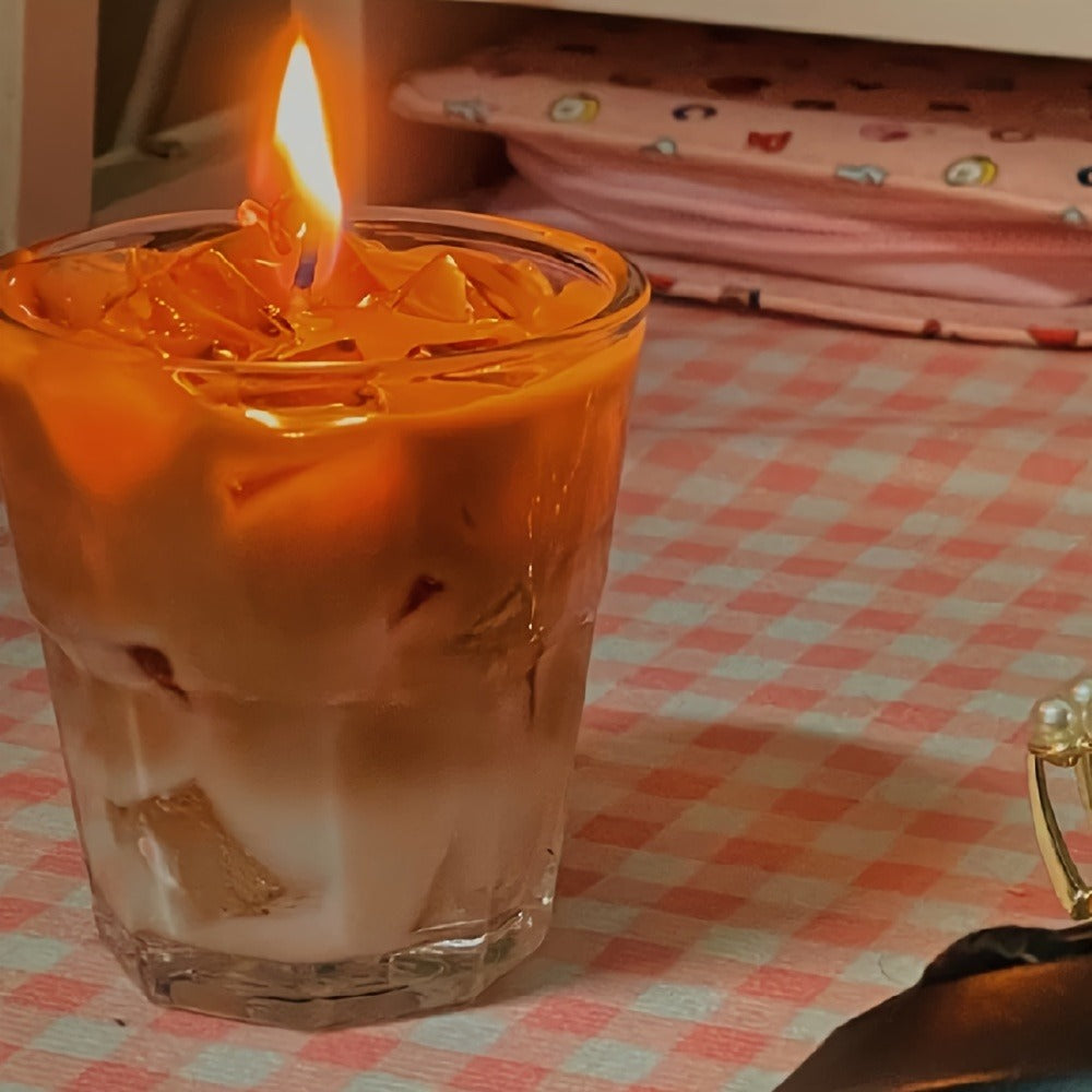 Coffee Candle Handcrafted ¨C 200g Iced Coffee Scented Soy Candle in Single Cup Design, Rich Coffee Aroma for Indoor Fragrance, Instagram-Style Niche Birthday Gift Box for Coffee Lovers