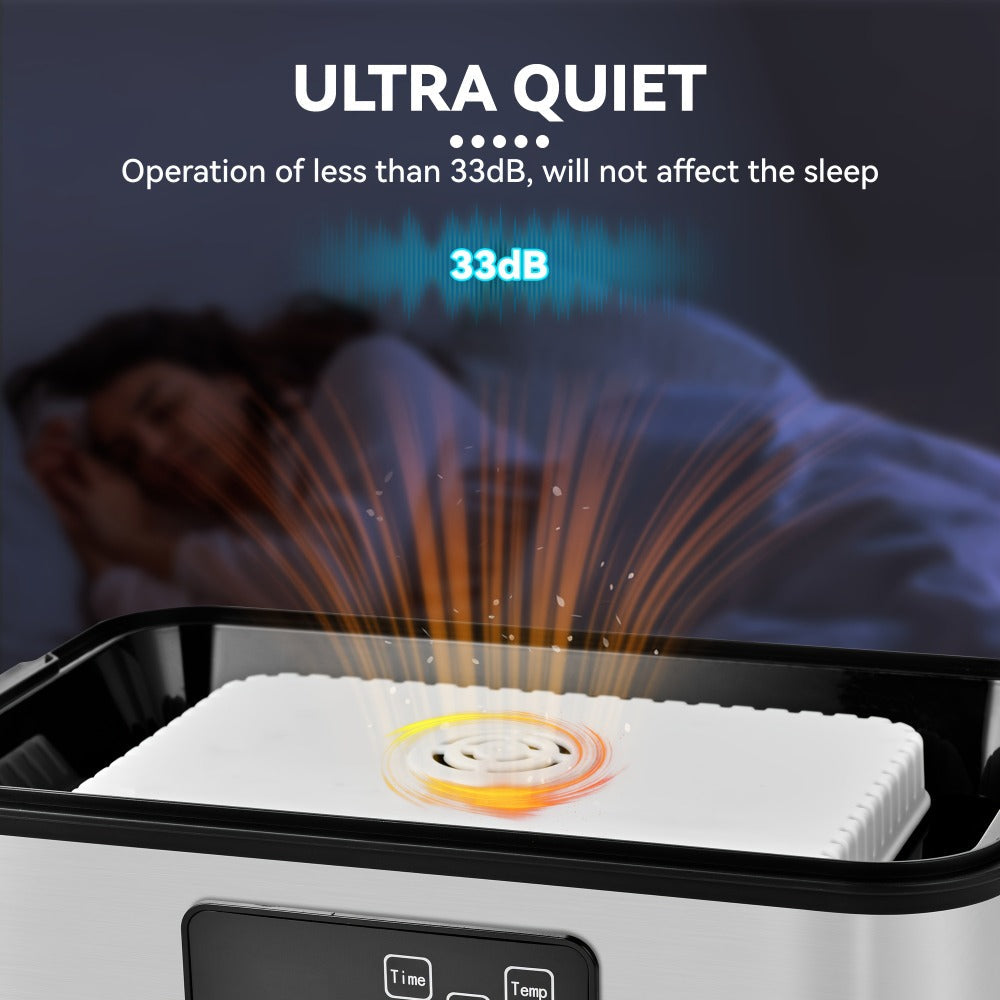 Food Dehydrator Machine 5-Tray with Digital Thermostat & Timer | Stainless Steel | Jerky Fruits Herbs Veggies Yogurt Pet Treats | Ultra-Quiet Energy-Saving | Home Kitchen RV Camping Dehydrator