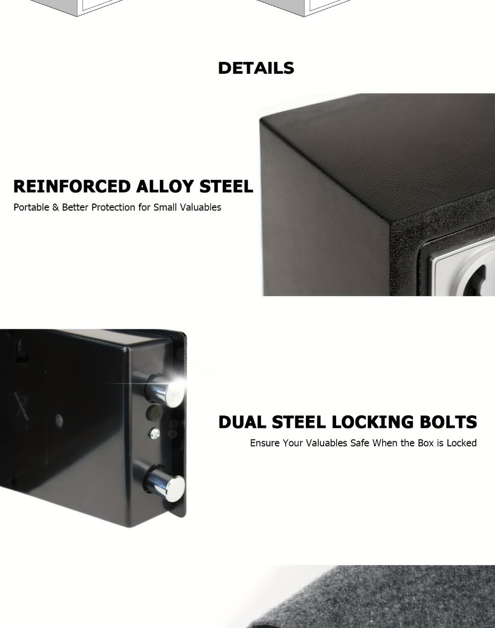 Fireproof Safe Box with Keyboard Lock ¨C ROLOWAY Home & Office Security Safe with Fireproof Bag, Multiple Sizes, Black & Pink Options