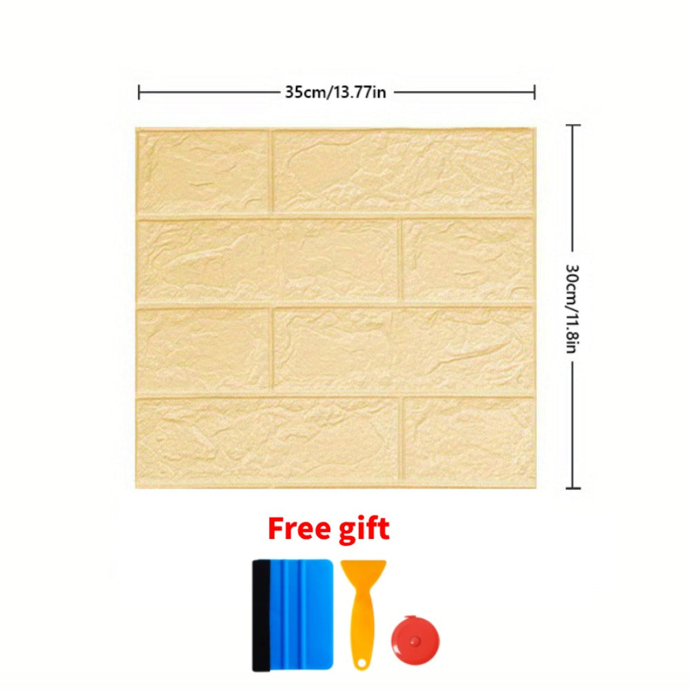 3D Peel and Stick Wood Grain Wallpaper Panels 50/100pcs - Self-Adhesive Waterproof PVC Foam Wall Tiles, Anti-Collision Textured Wall Decor for Bedroom Living Room Kitchen DIY Renovation Cut-to-Fit