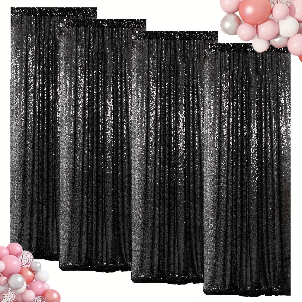 Sequin Backdrop Curtain for Party Wedding - 4x8ft Shimmering Glitter Curtain for Birthday Photo Booth Stage Decoration, Easy Hang, Multi-Color