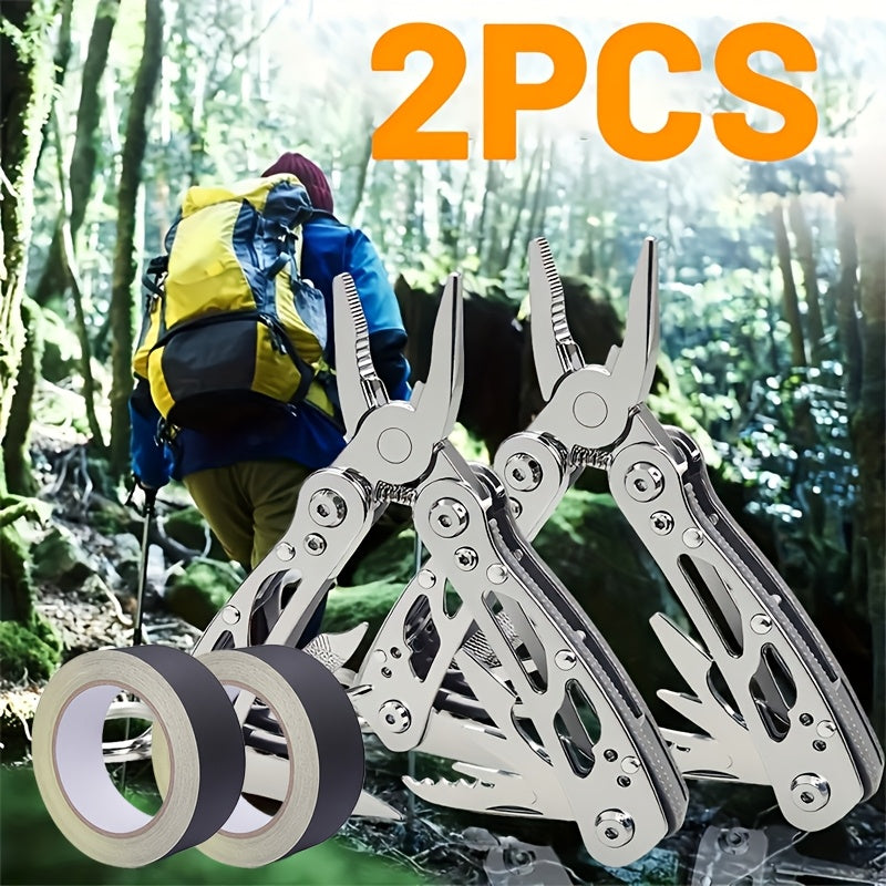 Multitool Pliers Folding Pocket, Carbon Steel Multi-Function Pliers with Wire Cutter Screwdriver & Anti-Slip Handle, Compact Multipurpose Tool for Camping, Fishing, Outdoor Survival & Home Repair