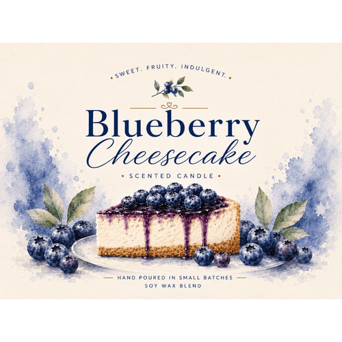 Blueberry Cheesecake Scented Soy Wax Candle ¨C 8 oz Mason Jar | Natural Soy, Cotton Wick, Vegan, Phthalate Free | 30-40 Hr Burn | Holiday & Fall Home Decor Gift
