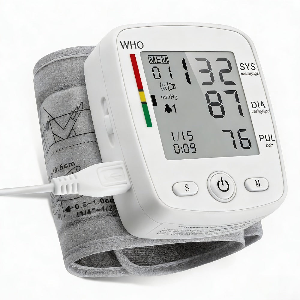 Wrist Blood Pressure Monitor Rechargeable - Digital BP Monitor with Large LCD, Voice Broadcast, 2¡Á99 Memory & USB Charging, Portable Wrist Cuff for Home & Travel, Optional Bundle with Pulse Oximeter