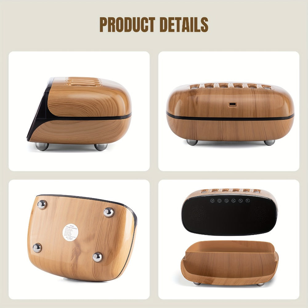 Humidifier with Bluetooth Speaker, LED Display & Alarm Clock - High Mist Output, Remote Control, Wood Grain Cool Mist Humidifier for Bedroom, Living Room & Home Office Decor