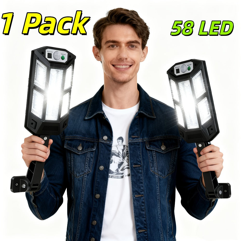 Solar Street Light Outdoor IP65 ¨C High Brightness Wide Angle Dusk to Dawn Solar Powered with Remote Control for Parking Lot, Yard, Stadium & Plaza (58 / 90 / 192 LED)