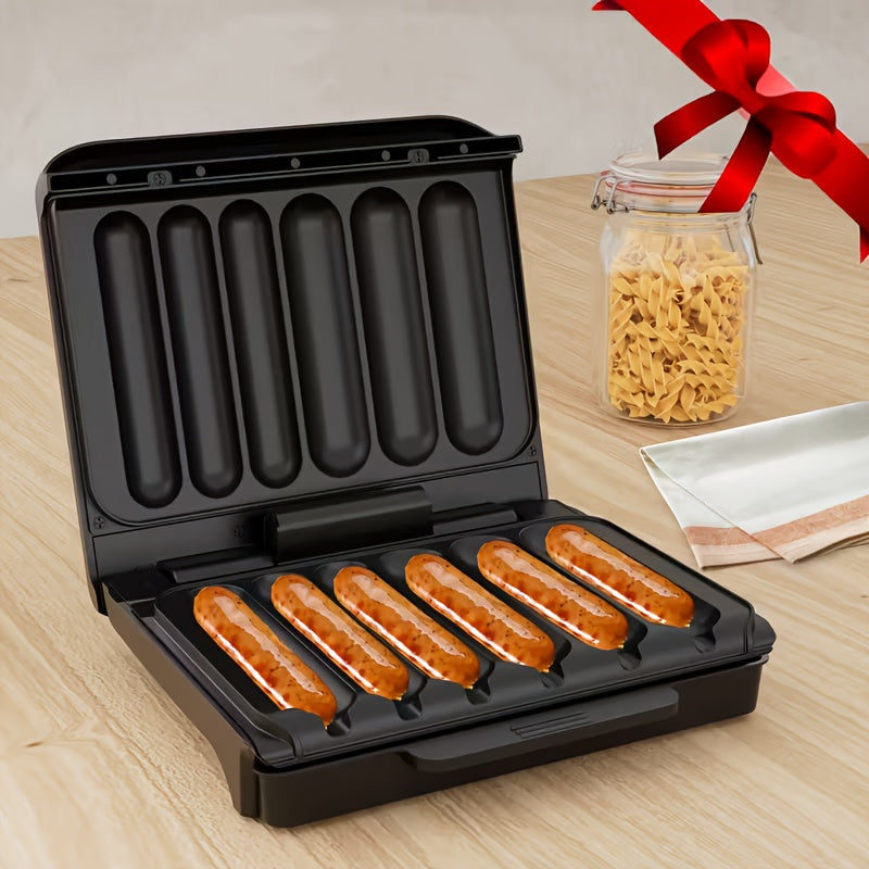 Electric Sausage Grill and Sandwich Maker with Nonstick Plate and Cord Storage Compact Countertop Cooker for Hot Dogs BBQ Sausages Veggie Sausages and Toasted Sandwiches Easy to Clean