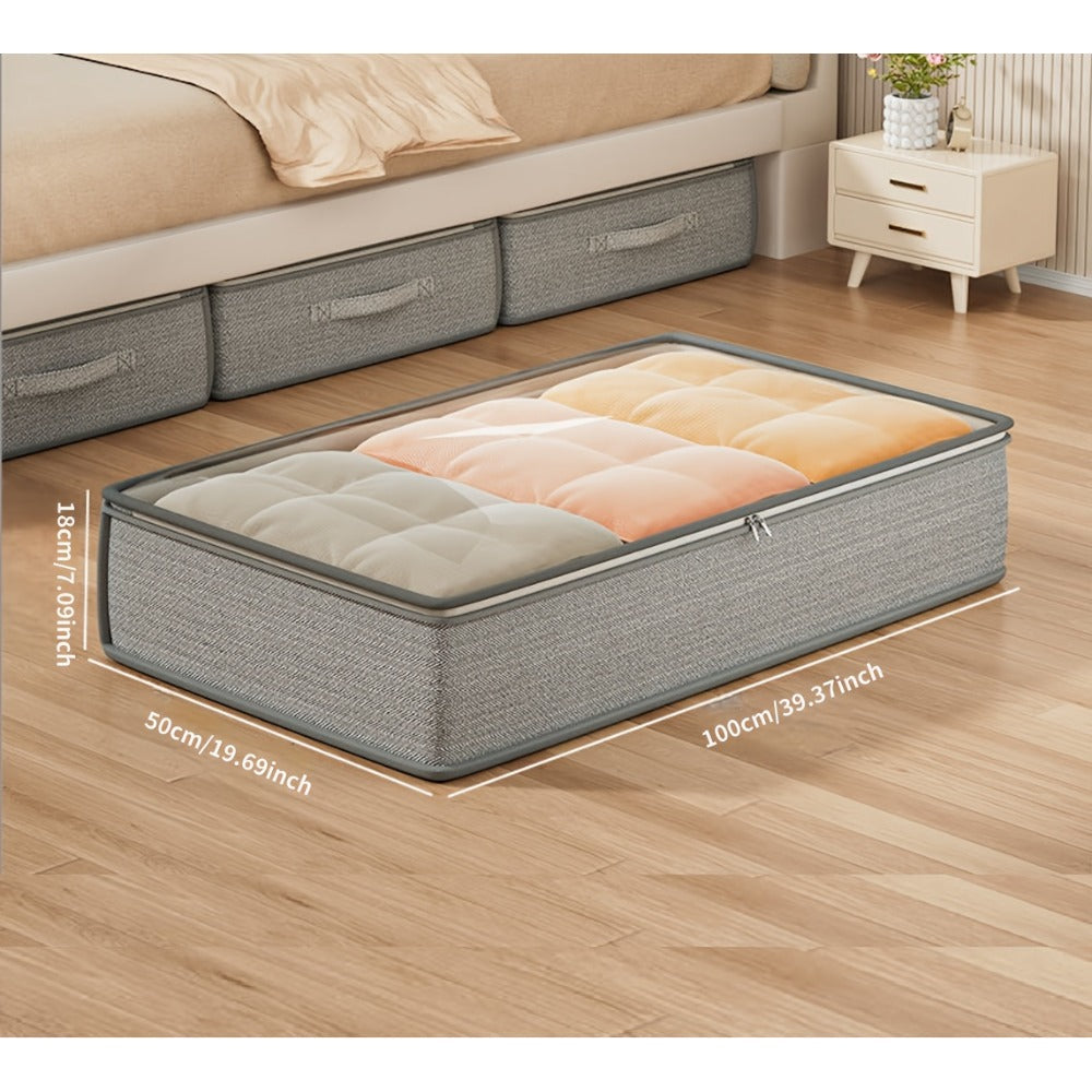 Under Bed Storage Box with Handles, Foldable Underbed Organizer, Large Capacity Container for Clothes & Blankets, Space-Saving Flat Drawer, Bedroom Closet Storage Bins (1/2/3/5 Pack)