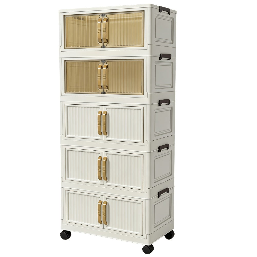 Shoe Cabinet Entryway Organizer ¨C Multi-Functional Foldable Storage Cabinet 3/5 Tier Large Capacity | Space-Saving Closet Organizer for Entrance, Corridor, Bedroom & Living Room | Sturdy & Easy Setup