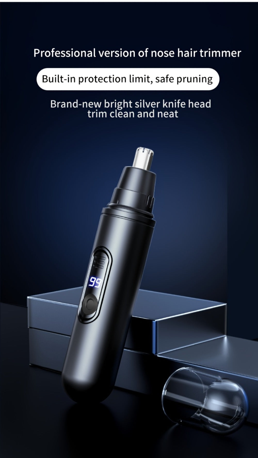 Electric Nose Trimmer with LED Display ¨C USB Rechargeable Painless Facial Hair Removal Device for Men & Women, Nose Ear & Eyebrow Trimmer, Upgraded Grooming Tool, Ideal Gift