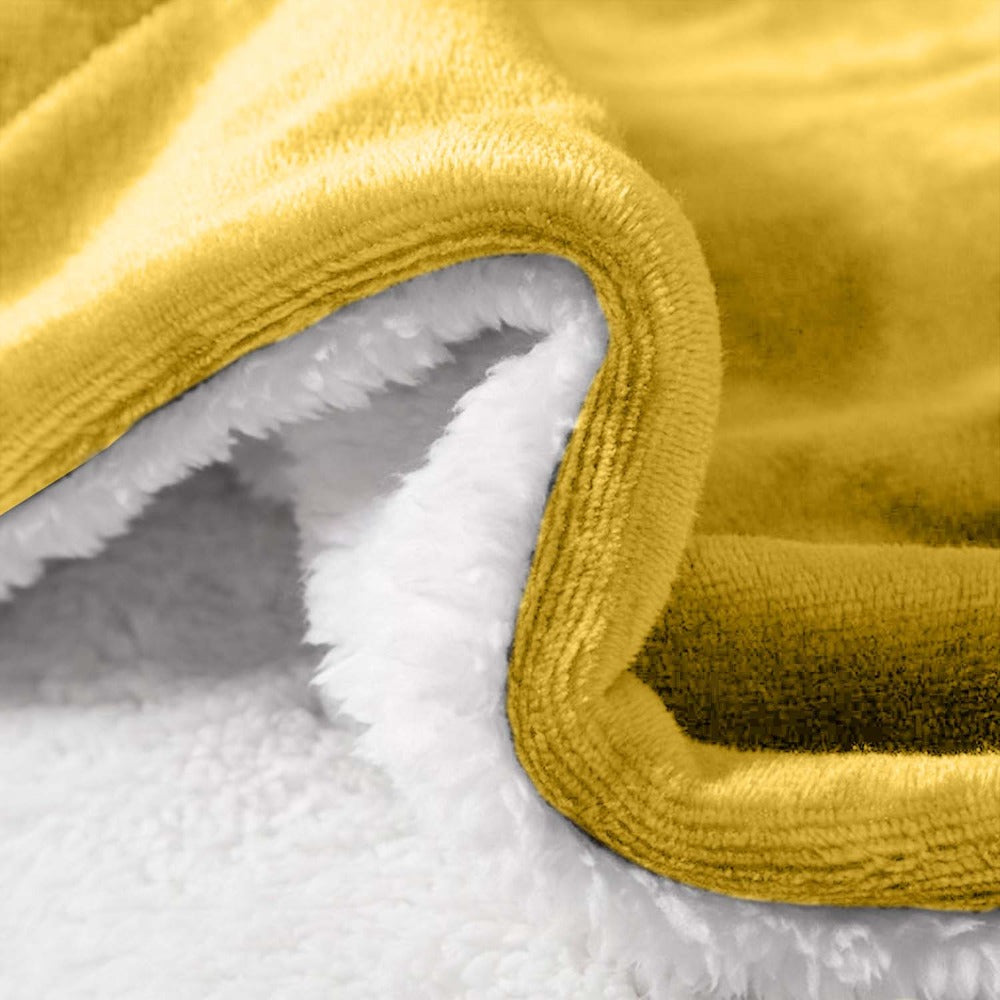 480GSM Sherpa Fleece Blanket ¨C Double-Sided Heavy Warm Throw for Couch, Bed & Travel, Reversible All Season, 13 Colors, 3 Sizes