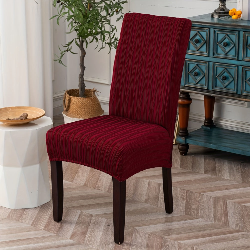 Dining Chair Covers Stretch Slipcovers Set of 4 or 6, Stain Resistant Removable Washable Chair Protector for Home Kitchen Restaurant Wedding, Spandex Jacquard Fabric, 7 Colors Available