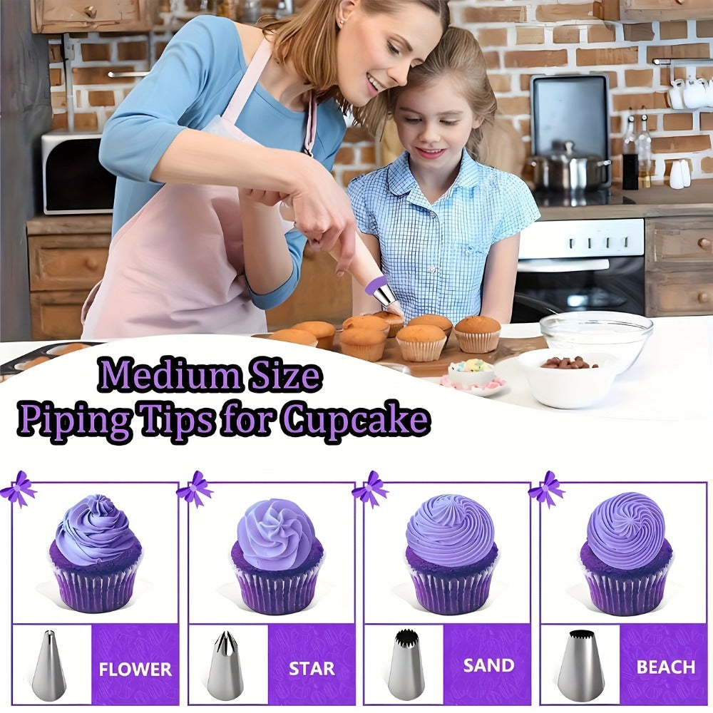 Piping Bags and Tips Set 492pcs Complete Cake Decorating Kit with Turntable Frosting Spatula Chocolate Mold Baking Tools for Beginners Professionals