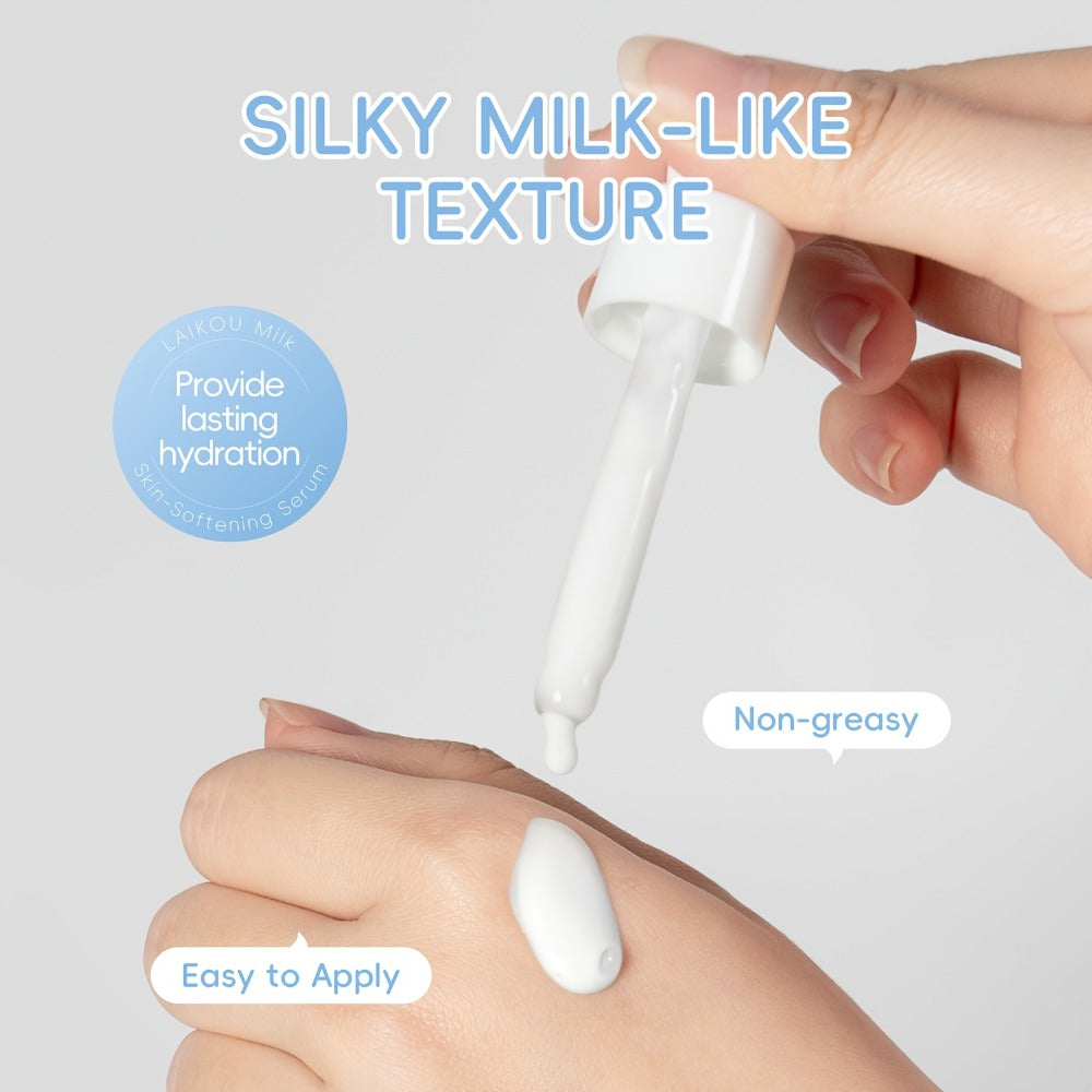 Milk Radiant Face Serum with Niacinamide Vitamin E Shea Butter Deep Hydrating Day Night Essence Brightening Moisturizing Anti-Aging Skin Glow Serum 17ml